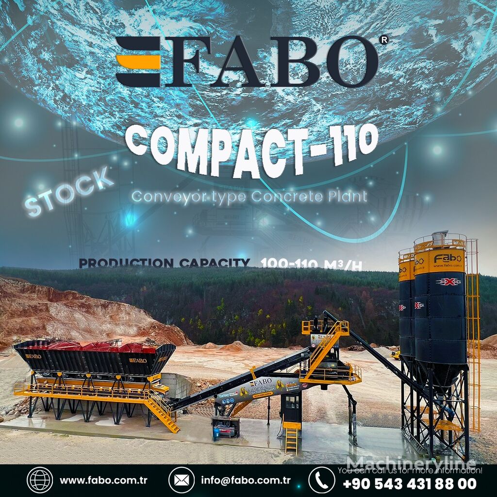 nový betonárna FABO COMPACT-110 CONCRETE PLANT | CONVEYOR TYPE