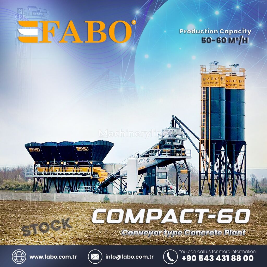 nový betonárna FABO COMPACT-60 CONCRETE PLANT | CONVEYOR TYPE