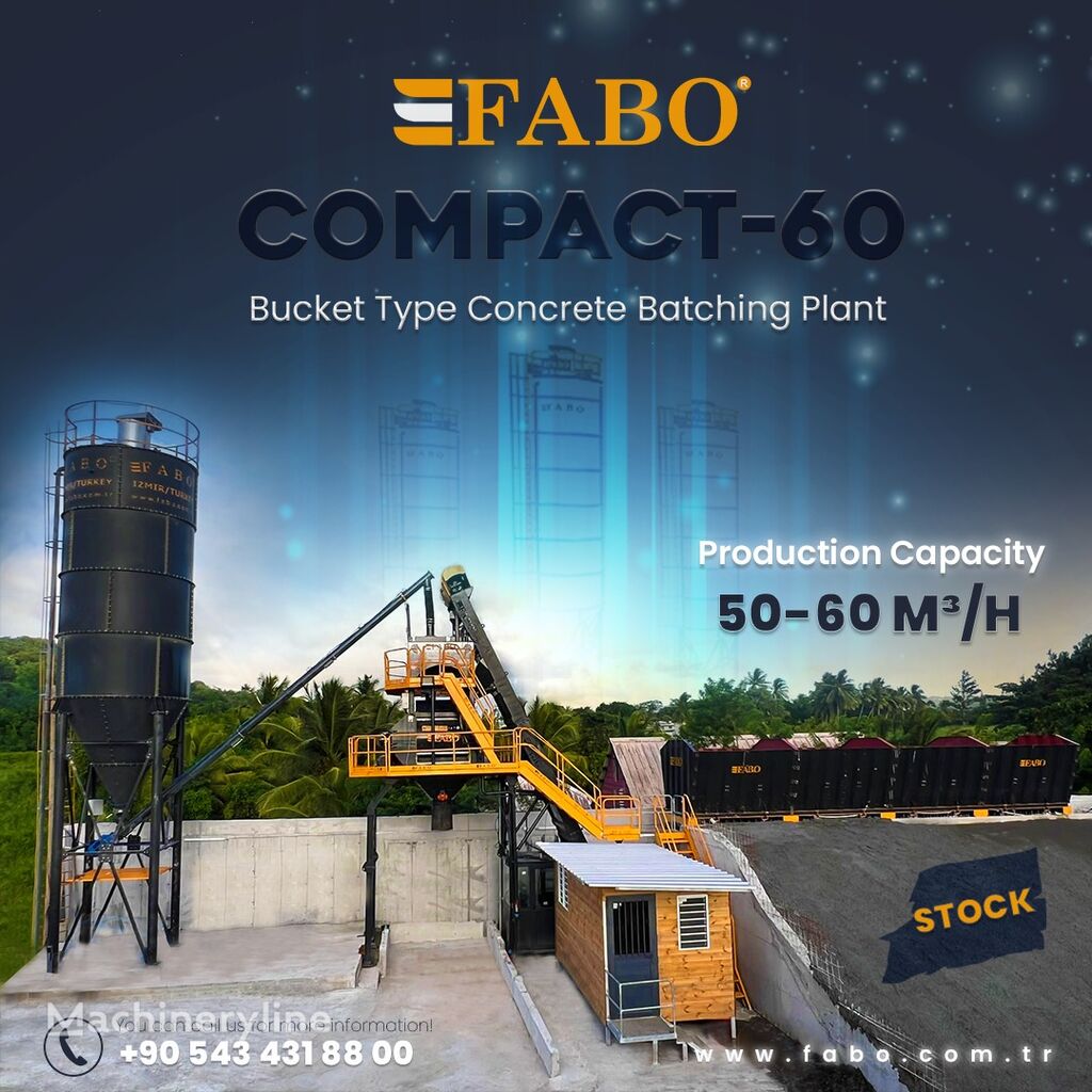 nový betonárna FABO SKIP SYSTEM CONCRETE BATCHING PLANT | 60m3/h Capacity | STOCK
