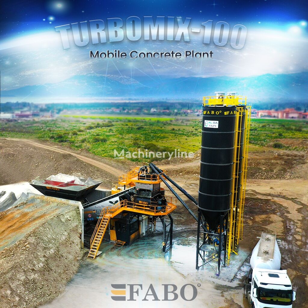 nový betonárna FABO TURBOMIX-100 محطة الخرسانة المتنقلة الحديثة