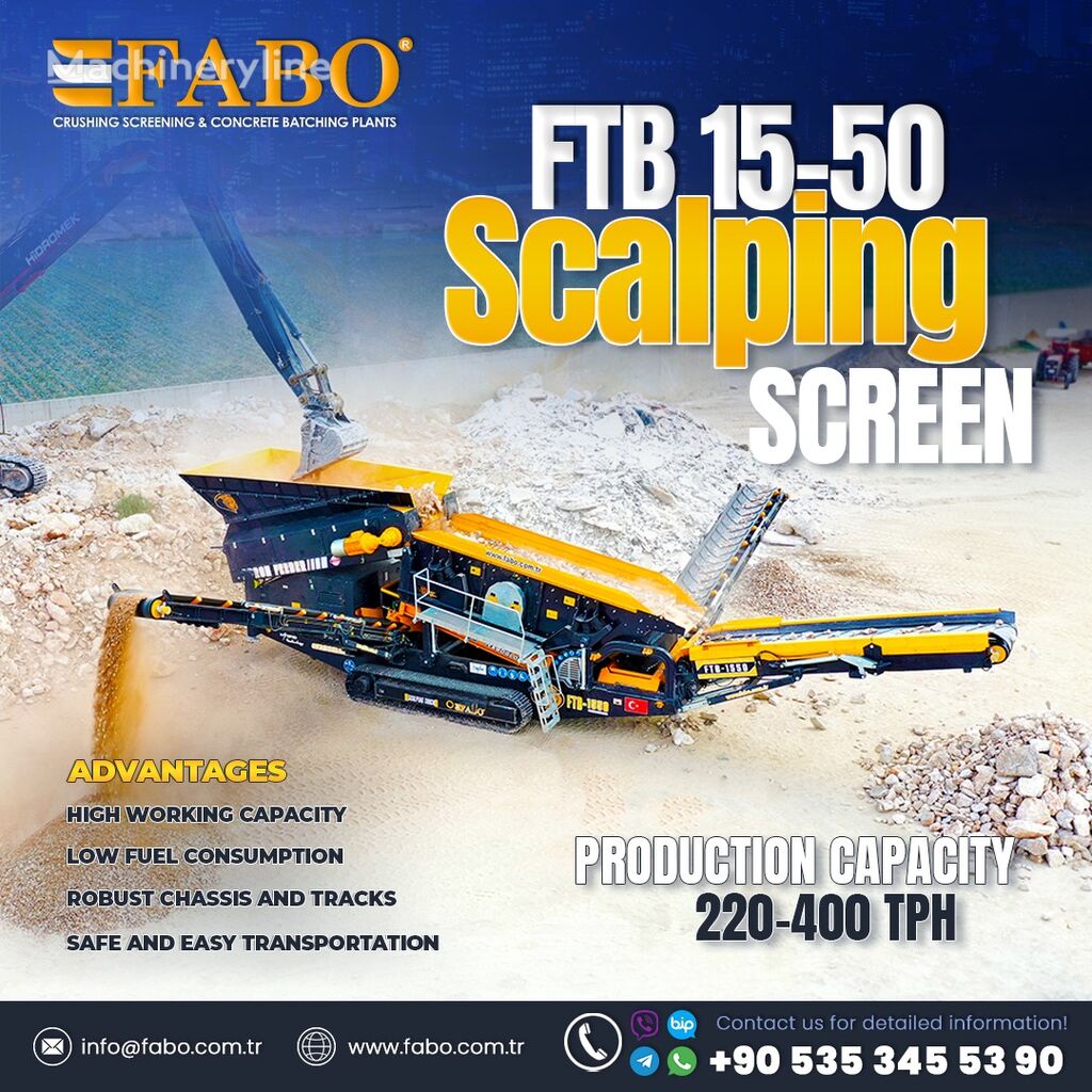 nové mobilni drtič FABO FTB-1550 MOBILE SCALPING SCREEN