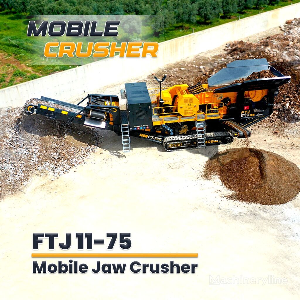 nové mobilni drtič FABO FTJ 11-75 MOBILE JAW CRUSHER 150-300 TPH | AVAILABLE IN STOCK
